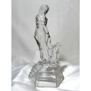 RCR Royal Crystal Rock Crystal Mother and Child Standing 10" Sculpture Statue
